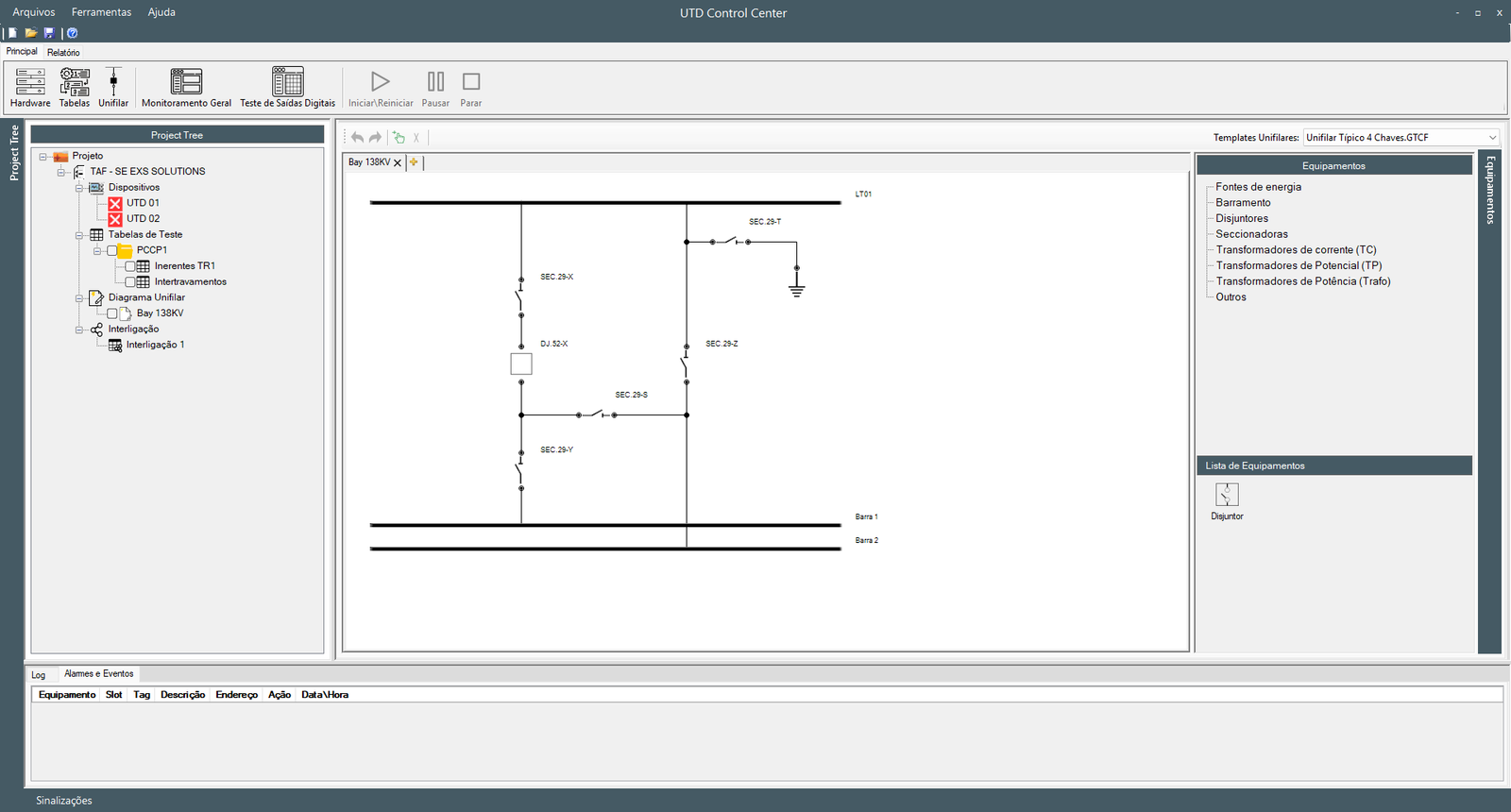 UTD Control Center — Diagrama Unifilar