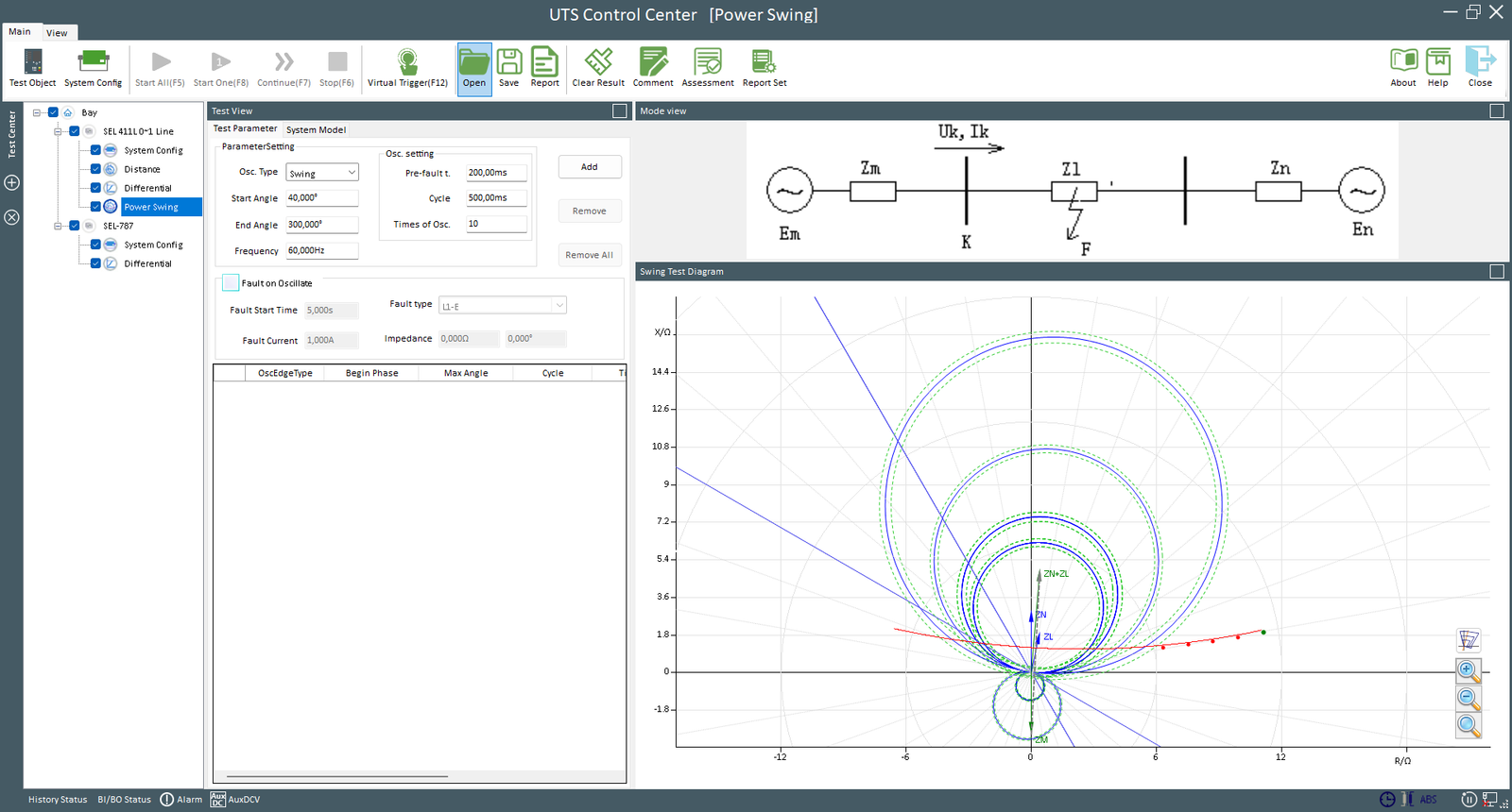 Módulo Power Swing — UTS Control Center